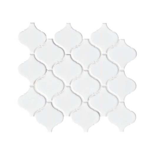 MSI Retro Bianco Arabesque 10.63 in. x 8.84 in. x 6mm Matte Porcelain Mesh-Mounted Mosaic Tile (10.95 sq. ft. / case)