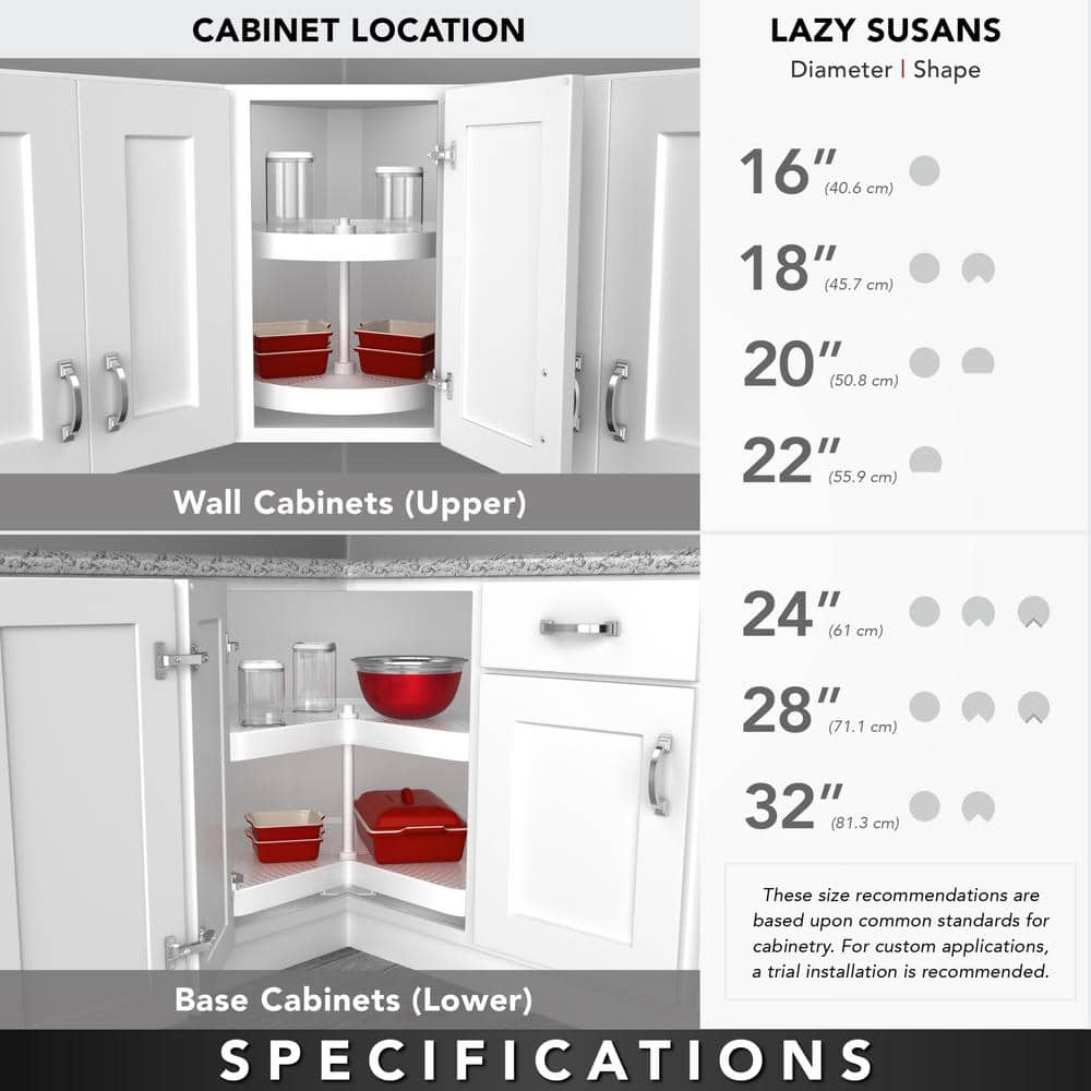 Rev-A-Shelf Value Line Polymer Full-Circle 3-Shelf Lazy Susans for 36" H Corner Wall Cabinets