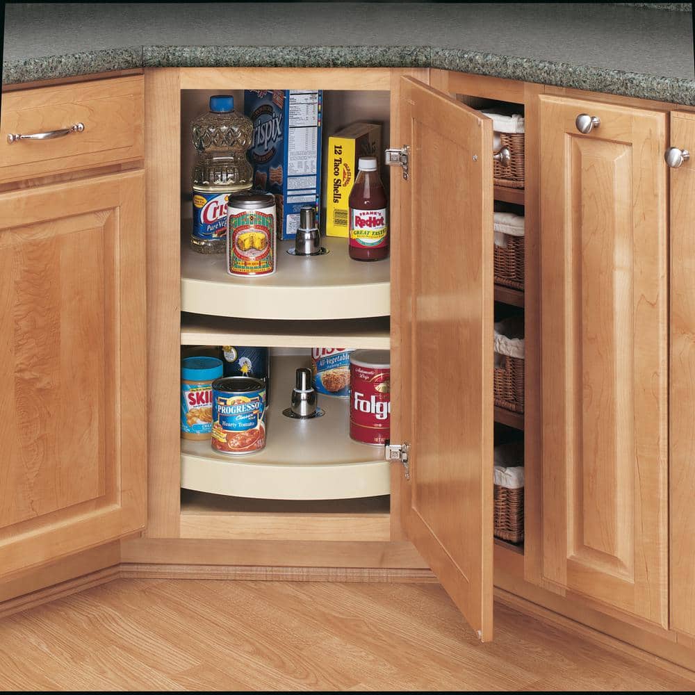 Rev-A-Shelf 28 in White Polymer Full Circle Lazy Susan with Bottom mount