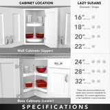 Rev-A-Shelf 2-Shelf White 28 in. Lazy Susan Pie-Cut Polymer