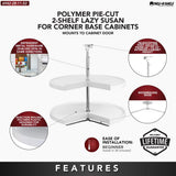 Rev-A-Shelf 2-Shelf White 28 in. Lazy Susan Pie-Cut Polymer