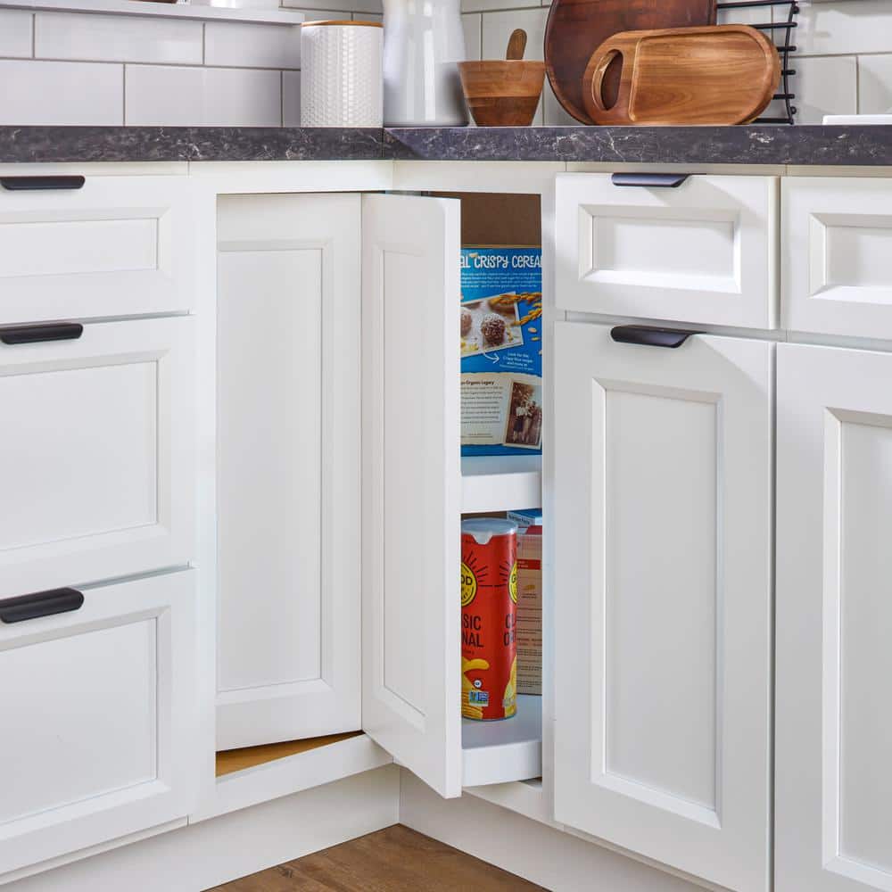 Rev-A-Shelf 2-Shelf White 28 in. Lazy Susan Pie-Cut Polymer