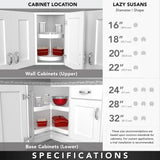 Rev-A-Shelf 20 in White Polymer D-Shape Lazy Susans 3-Shelf