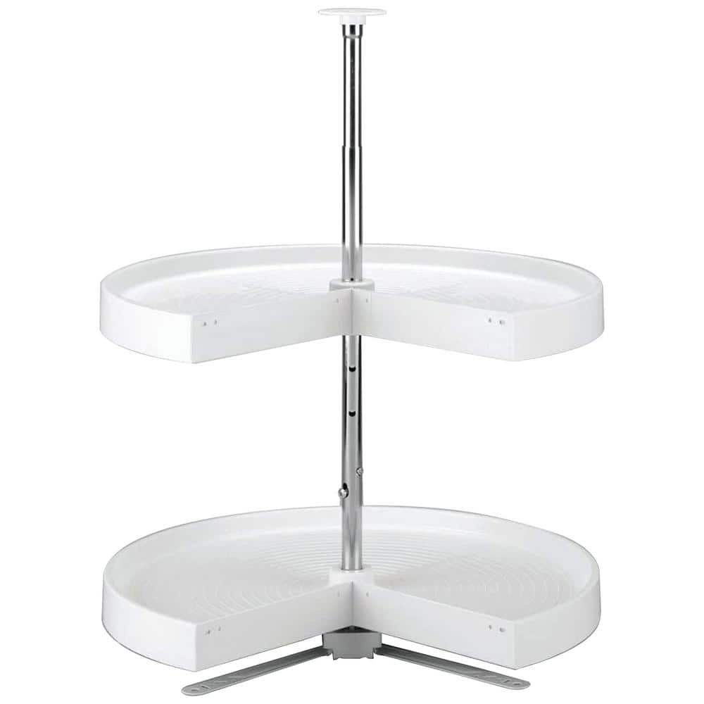 Rev-A-Shelf 2-Shelf White 24 in. Lazy Susan Pie-Cut Polymer