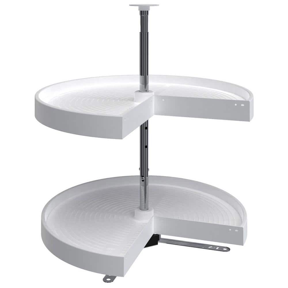 Rev-A-Shelf 2-Shelf White 24 in. Lazy Susan Pie-Cut Polymer