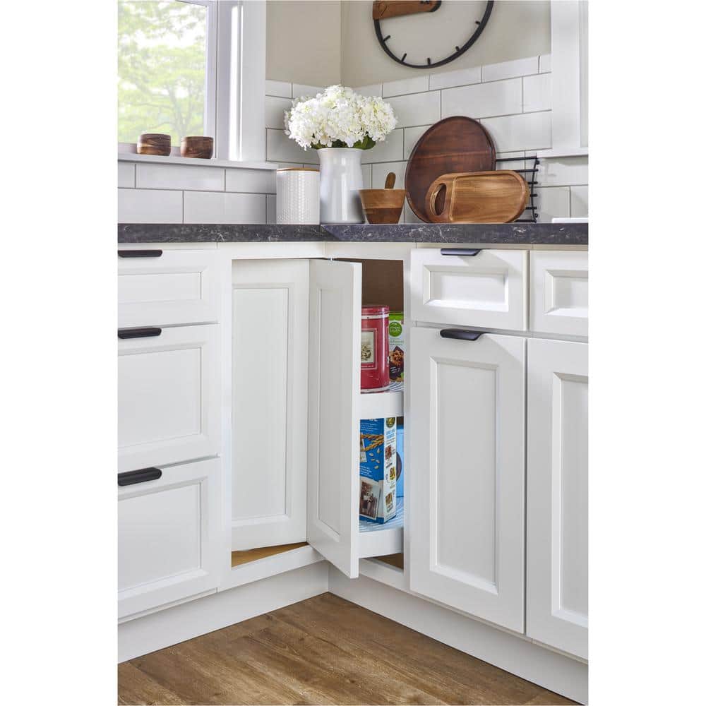 Rev-A-Shelf 2-Shelf White 24 in. Lazy Susan Pie-Cut Polymer