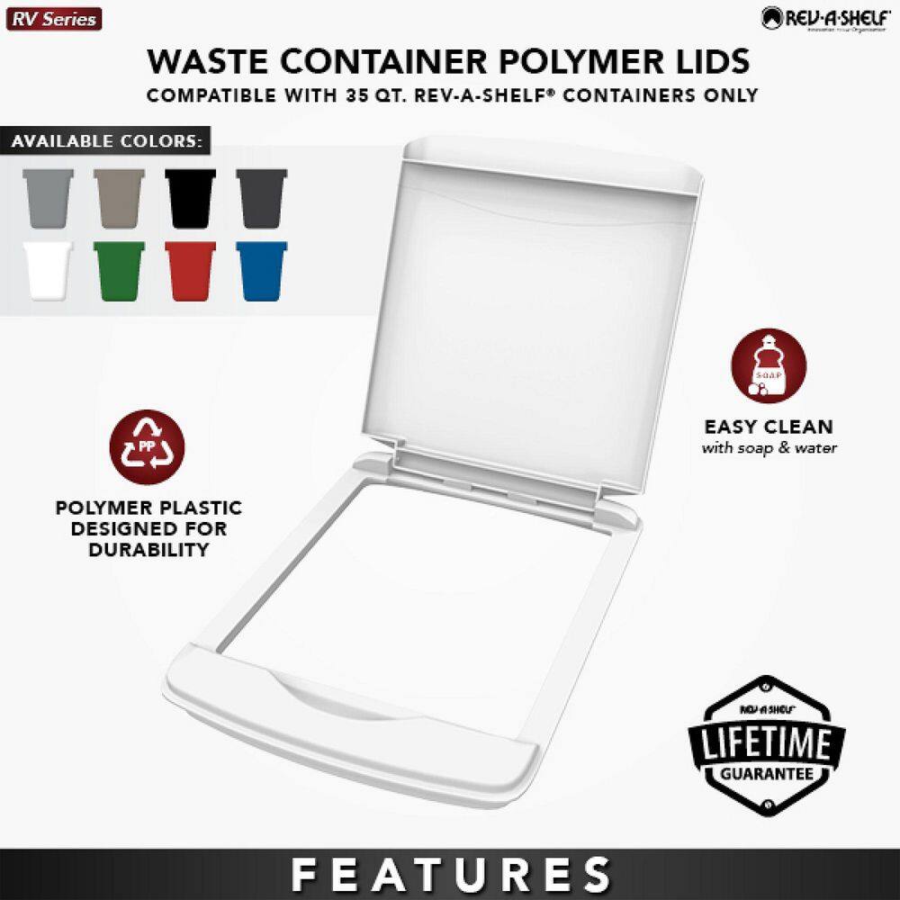 Rev-A-Shelf RV-35-LID-12-1 35-Quart Waste Container Lid Only – Champagne