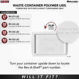 Rev-A-Shelf RV-35-LID-12-1 35-Quart Waste Container Lid Only – Champagne