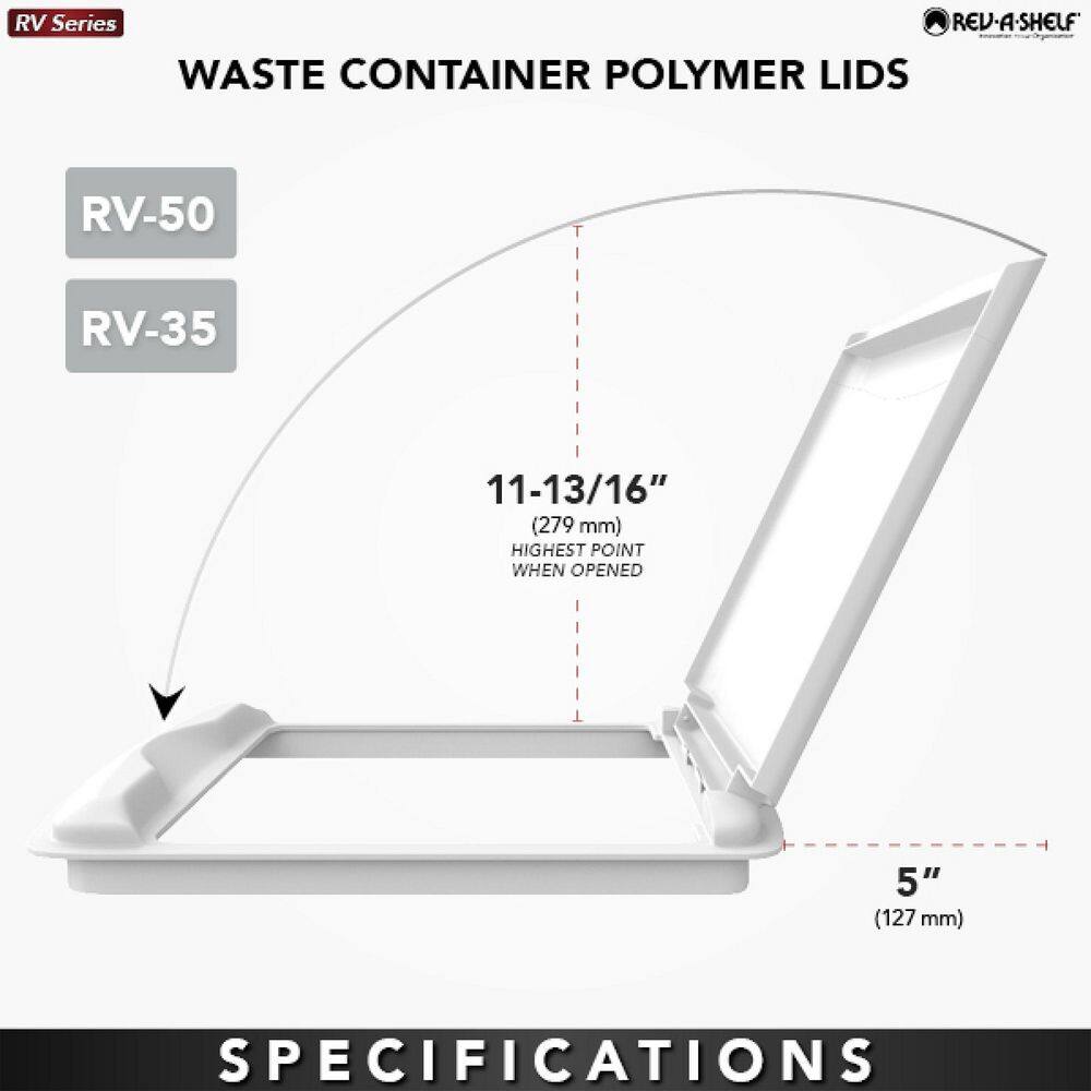 Rev-A-Shelf RV-35-LID-12-1 35-Quart Waste Container Lid Only – Champagne