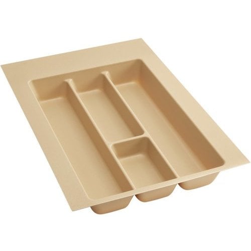Rev-A-Shelf Medium Almond Polymer Utility Tray, 14.25 in W x 21.25 in D x 2.38 in H