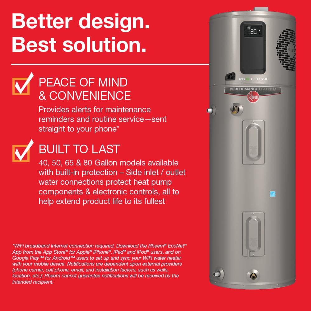 Rheem Performance Platinum 80 Gal Hybrid Electric Heat Pump Water Heater