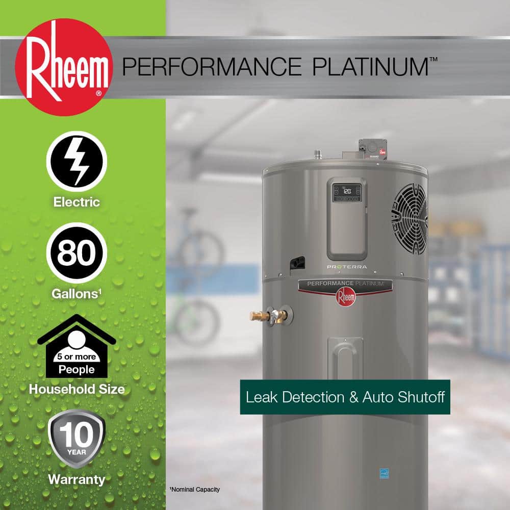 Rheem ProTerra 80 Gal. Smart Hybrid Heat Pump Water Heater with Leak Detection & 10-Year Warranty