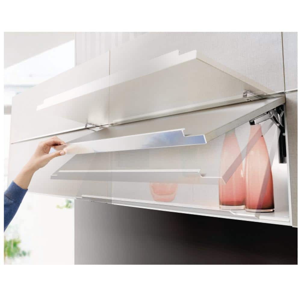 Richelieu Atmos Series Anthracite 107° Medium-Duty Soft-Close Lift-Up Hinge for Frameless Cabinets (1 Pair)