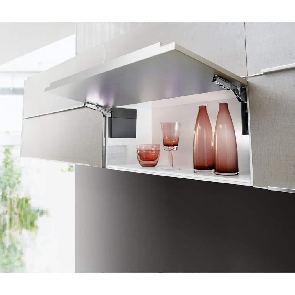 Richelieu Atmos Series Anthracite 107° Medium-Duty Soft-Close Lift-Up Hinge for Frameless Cabinets (1 Pair)