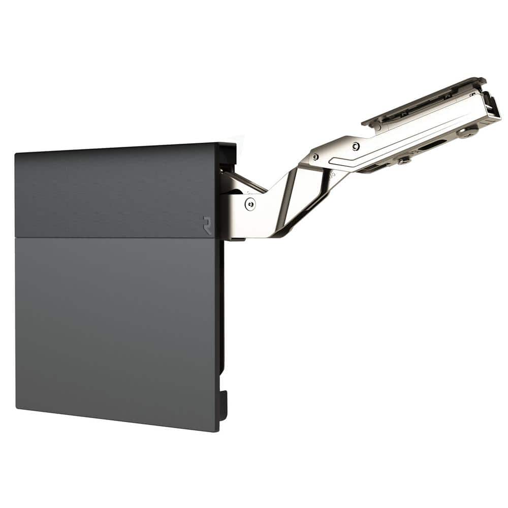 Richelieu Atmos Series Anthracite 107° Medium-Duty Soft-Close Lift-Up Hinge for Frameless Cabinets (1 Pair)