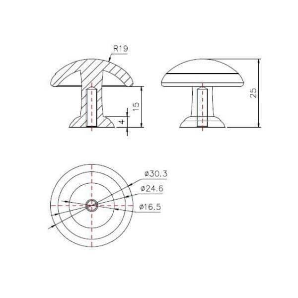 Richelieu Estérel 1-3/16 in. (30 mm) Classic Round Cabinet Knob in Brushed Nickel