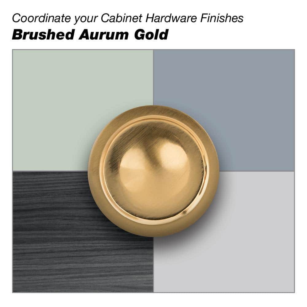 Richelieu 1-9/16 in. x 7/8 in. (40 mm x 22 mm) Aurum Brushed Gold Contemporary Metal Cabinet Knob