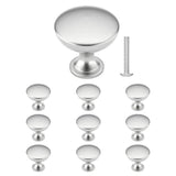 Richelieu 1-1/5 in. (30 mm) Brushed Nickel Cabinet Knob, Round – 10-Pack