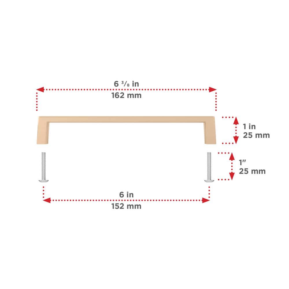 Richelieu Eglinton 6 in. (152 mm) Champagne Bronze Modern Rectangular Cabinet Bar Pull