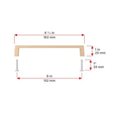 Richelieu Eglinton 6 in. (152 mm) Champagne Bronze Modern Rectangular Cabinet Bar Pull
