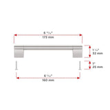 Richelieu Avellino 6-5/16 in. (160 mm) Center-to-Center Brushed Nickel Cabinet Bar Pull