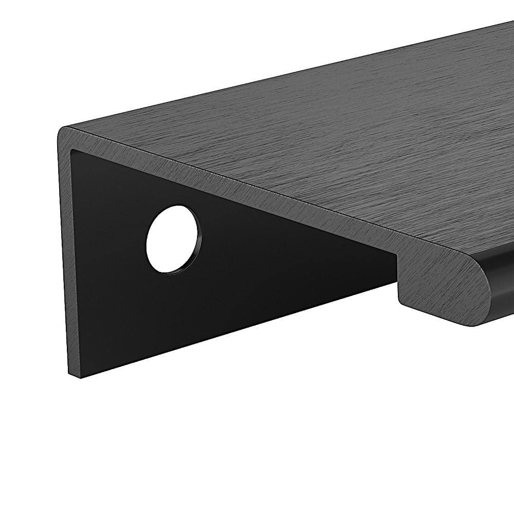 Richelieu 1 in. (25 mm) Brushed Black Contemporary Drawer Edge Pull