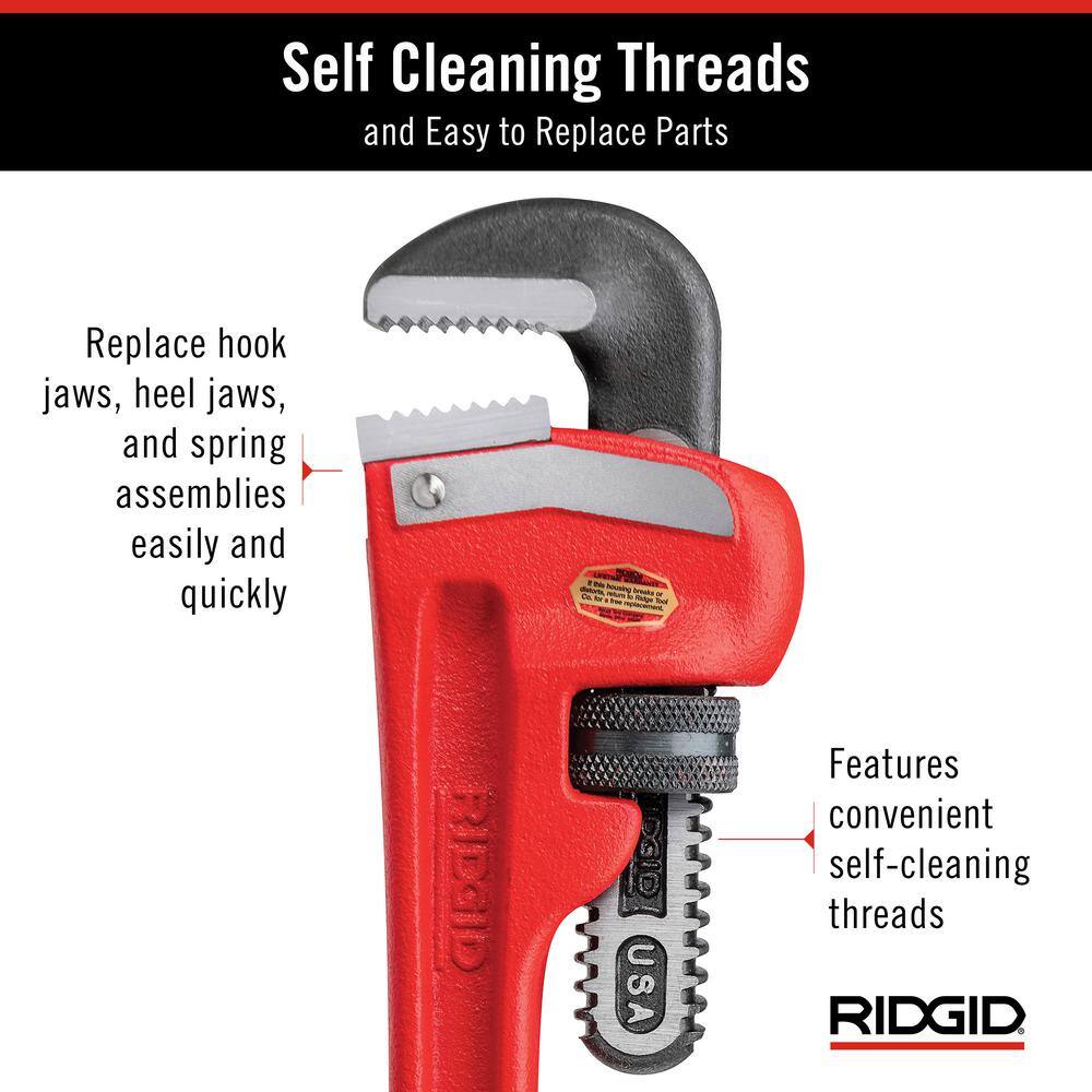 RIDGID Heavy-Duty Straight Pipe Wrench 3-Piece Bundle (10 in., 18 in., 24 in.)