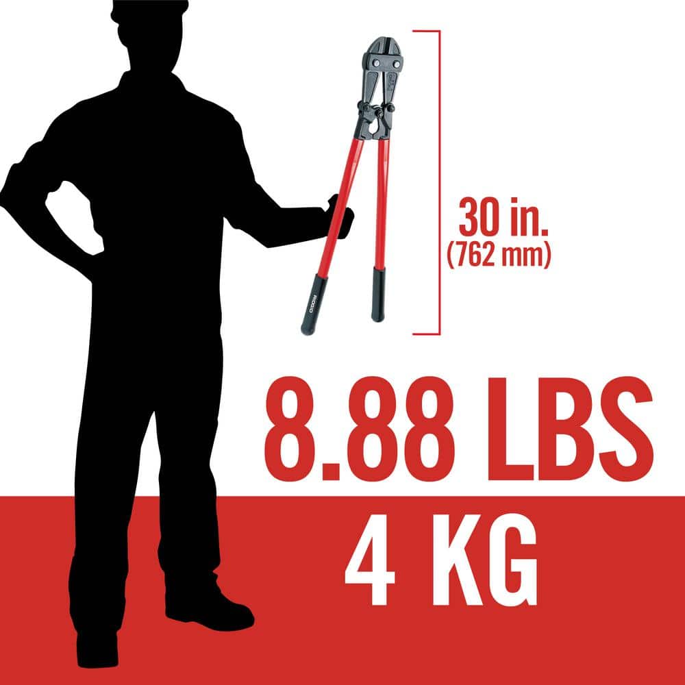 RIDGID 30 in. Model S30 Heavy-Duty Bolt Cutter with Hardened Alloy Steel Jaws, 1/2 in. Max Cut Capacity
