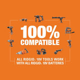 RIDGID 18V Brushless Cordless 18-Gauge 2-1/8 in. Brad Nailer with 4.0 Ah Lithium-Ion Battery