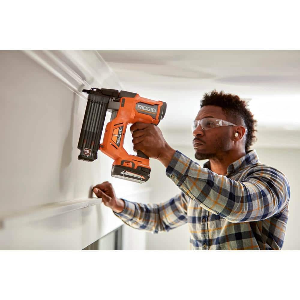 RIDGID 18V Brushless Cordless 18GA 2-1/8 in. Brad Nailer with 18V Brushless 16GA 2-1/2 in. Straight Finish Nailer (Tools Only)