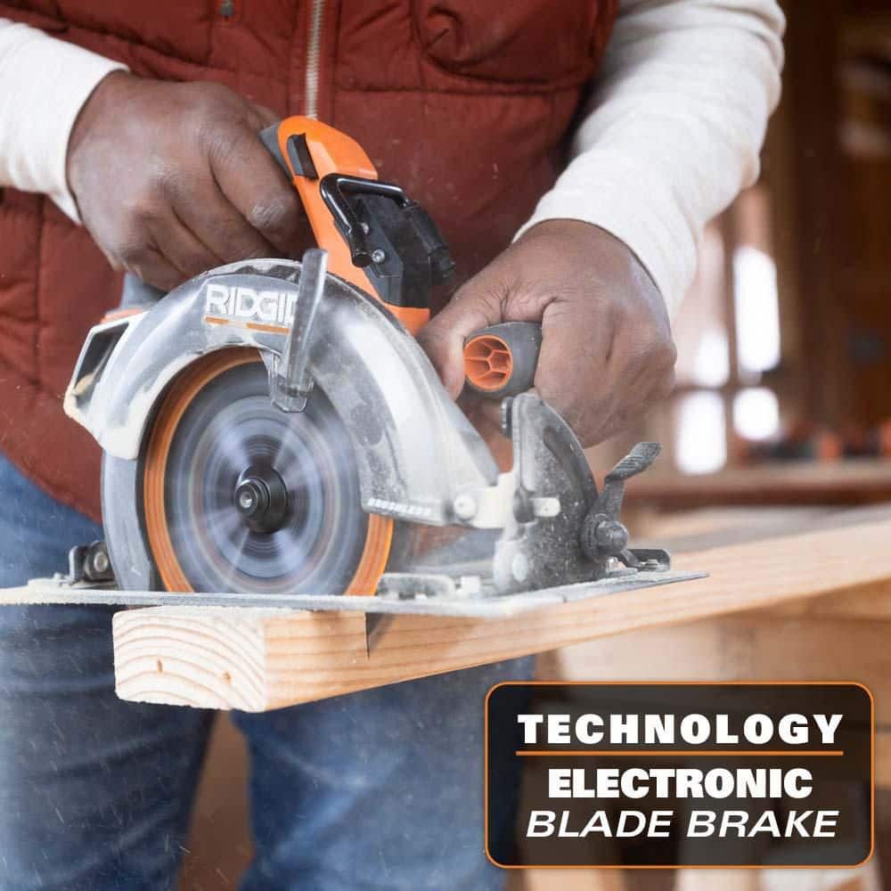 RIDGID 18V Brushless Cordless 18-Gauge 2-1/8 in. Brad Nailer with Brushless 7-1/4 in. Circular Saw (Tools Only)