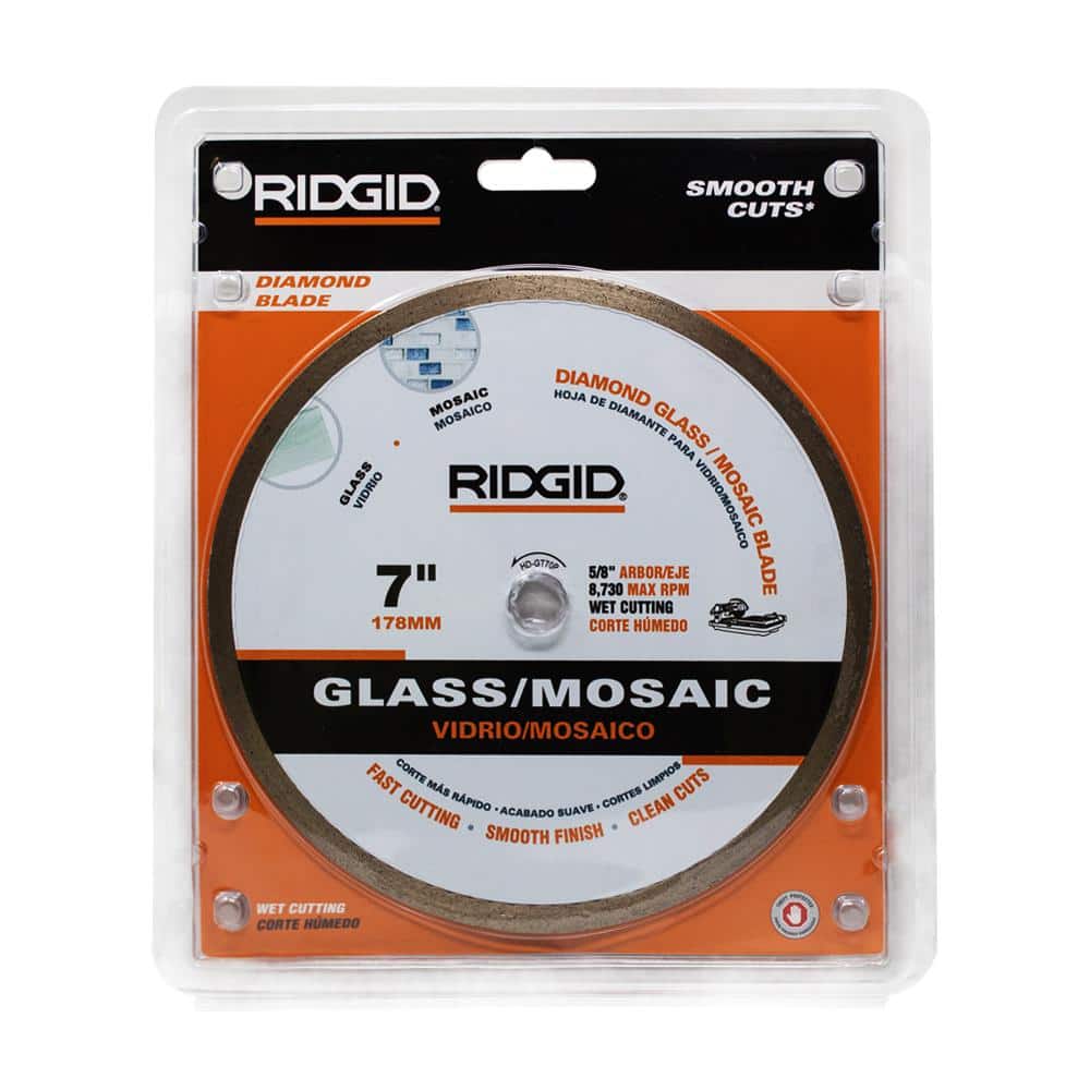 RIDGID 7 in. Glass Mosaic Tile Diamond Blade, 5/8 in. Arbor