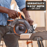 RIDGID 18V Starter Kit with (2) 4.0 Ah MAX Output Batteries and Charger with 18V Brushless Cordless 7-1/4 in. Circular Saw