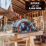 RIDGID 18V Starter Kit with (2) 4.0 Ah MAX Output Batteries and Charger with 18V Brushless Cordless 7-1/4 in. Circular Saw