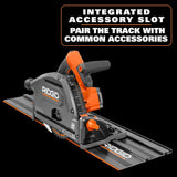 RIDGID 18V Brushless Cordless Track Saw (Tool Only) with (2) 27.5 in. Tracks and (3) Track Saw Clamps