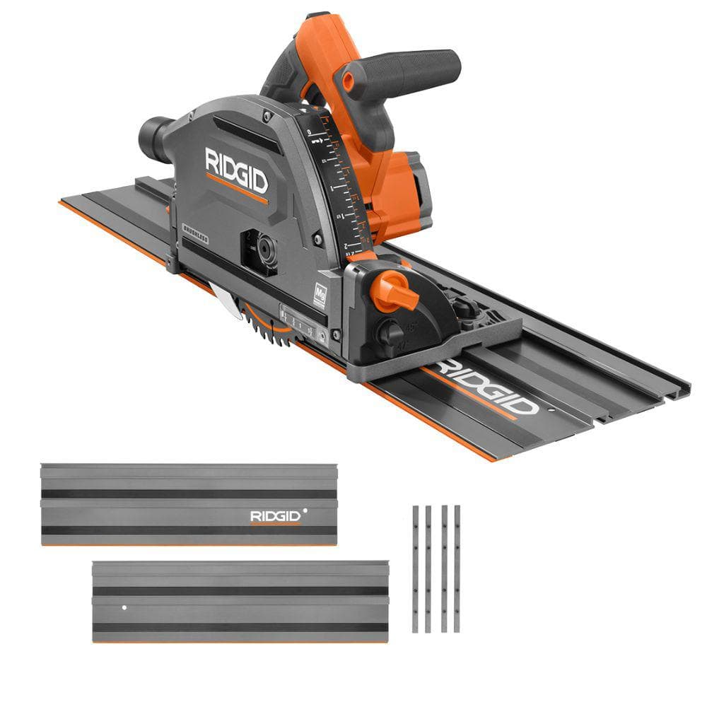 RIDGID 18V Brushless Cordless Track Saw (Tool Only) with (2) 55 in. Tracks