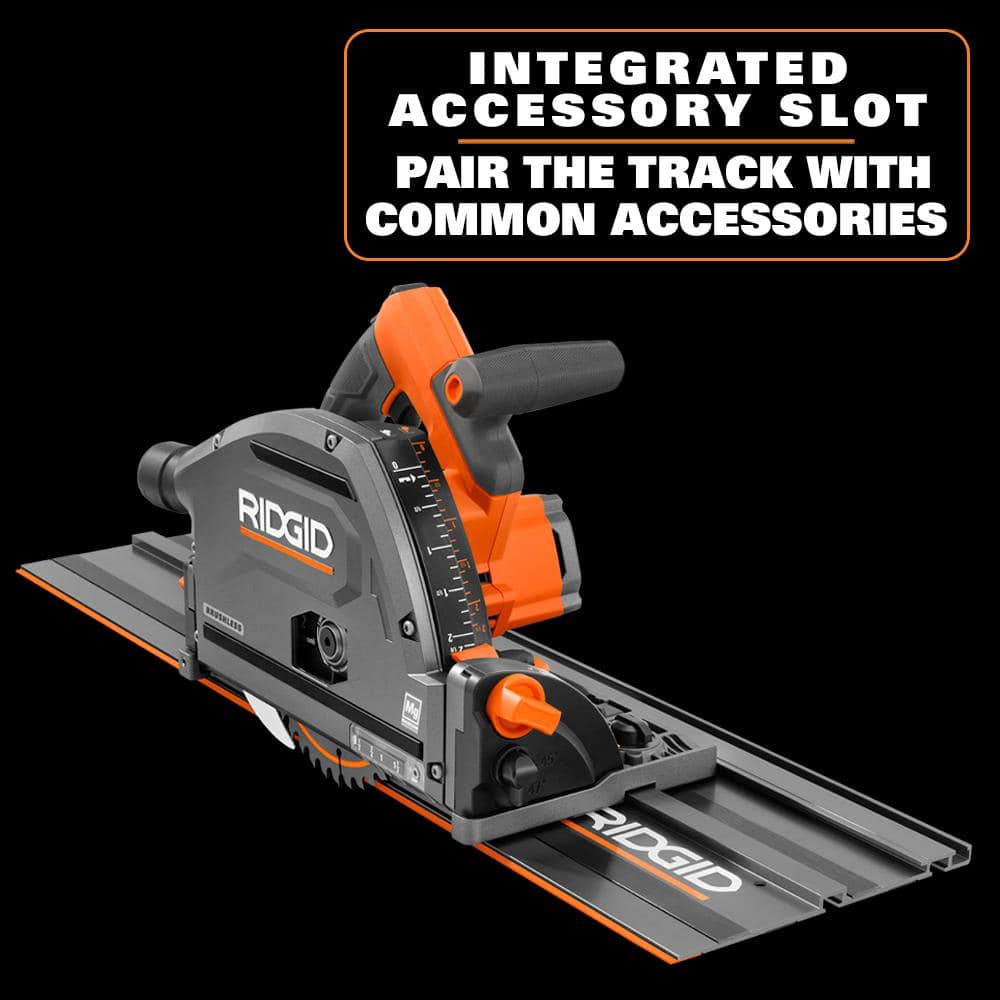 RIDGID 18V Brushless Cordless Track Saw (Tool Only) with (2) 55 in. Tracks