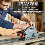 RIDGID 18V Brushless Cordless Track Saw (Tool Only) with (2) 27 -1/2in. Tracks, (1) 60 in Track, and (4) Connector Bars