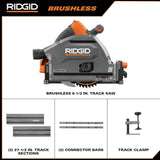 RIDGID 18V Brushless Cordless Track Saw with 18V 6.0 Ah MAX Output Lithium Ion Battery and Rapid Charger