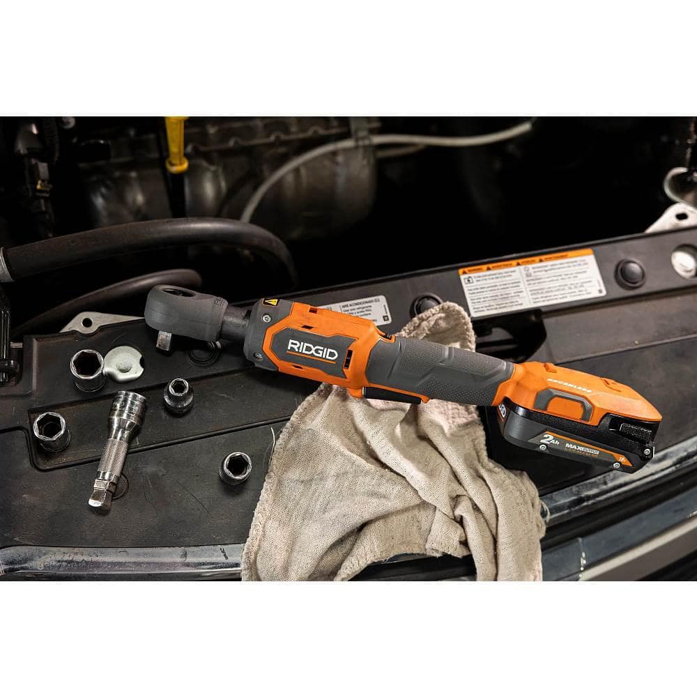 RIDGID 18V Brushless Cordless 1/2 in. Ratchet (Tool Only) and Protective Boot