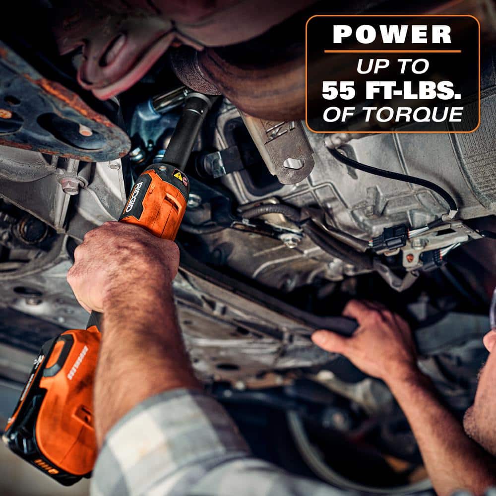 RIDGID 18V Brushless Cordless 3/8 in. Extended Reach Ratchet (Tool Only) with Protective Boot