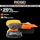 RIDGID 18V SubCompact Brushless Random Orbit Sander (Tool Only)