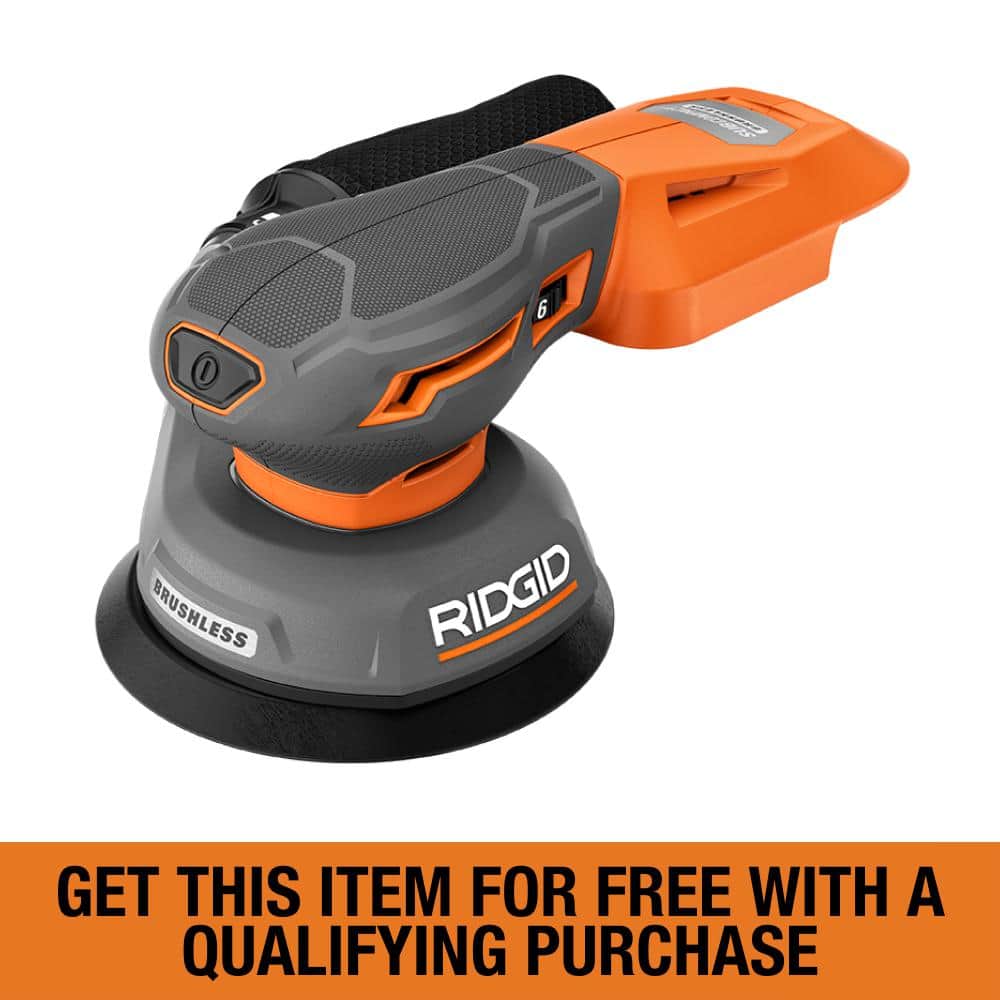 RIDGID 18V SubCompact Brushless Random Orbit Sander (Tool Only)