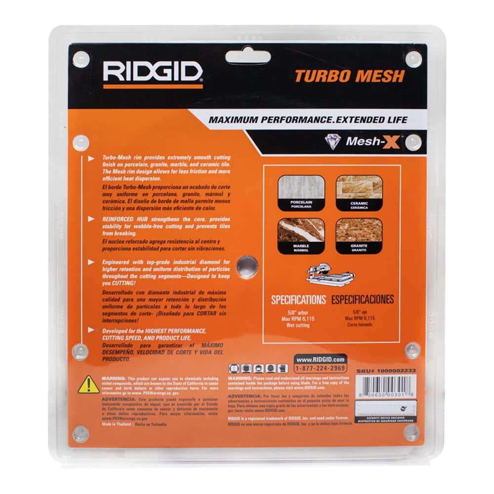RIDGID 10 in. Mesh Rim Diamond Blade