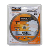 RIDGID 7 in. Continuous Rim Diamond Tile Blade, DM 7/8 in.–5/8 in. Arbor, Max 8,730 RPM