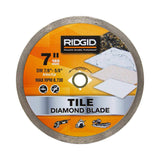 RIDGID 7 in. Continuous Rim Diamond Tile Blade, DM 7/8 in.–5/8 in. Arbor, Max 8,730 RPM