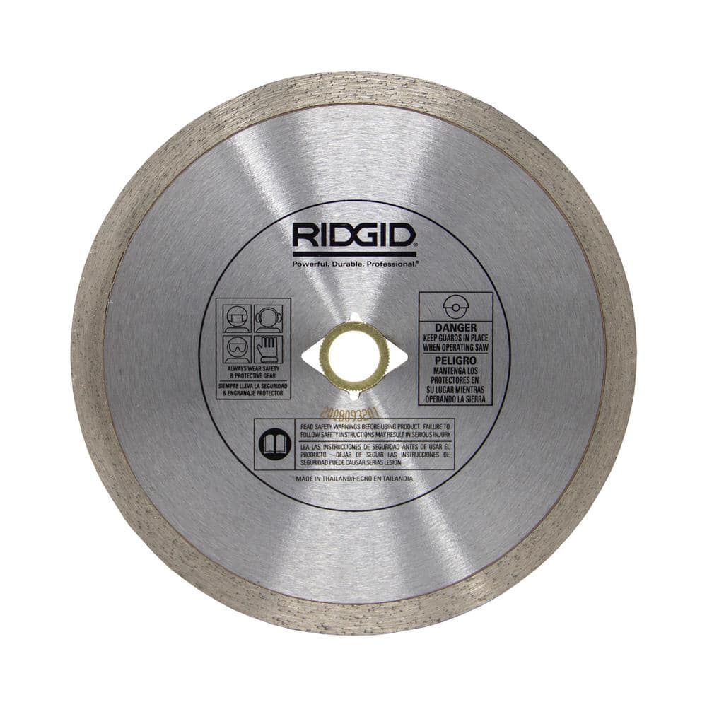 RIDGID 7 in. Continuous Rim Diamond Tile Blade, DM 7/8 in.–5/8 in. Arbor, Max 8,730 RPM