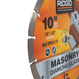RIDGID 10 in. Segmented Diamond Masonry Blade, DM 7/8 in. – 5/8 in. Arbor