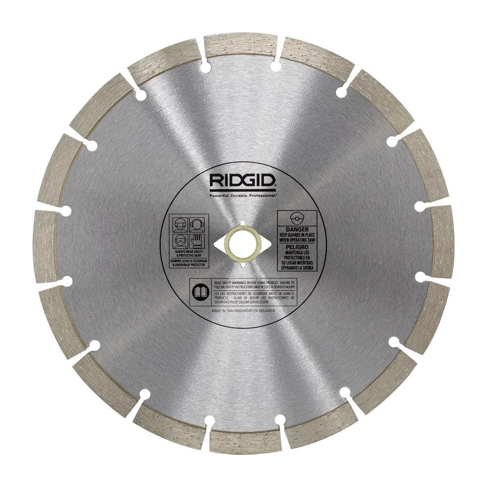 RIDGID 10 in. Segmented Diamond Masonry Blade, DM 7/8 in. – 5/8 in. Arbor