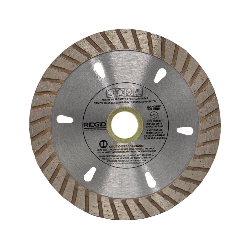 RIDGID 4-1/2 in. Turbo Diamond Blade, 7/8 in. Arbor with 5/8 in. & 20 mm Adapters